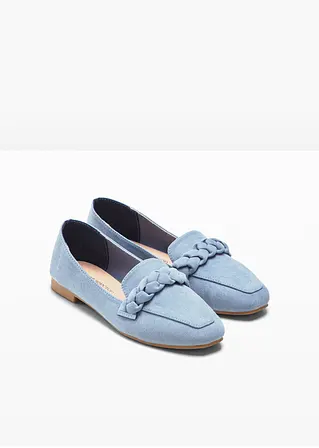 bonprix Elegante Slipper mit Flechtdetail - blau - Damen Bis zu 60% Rabatt