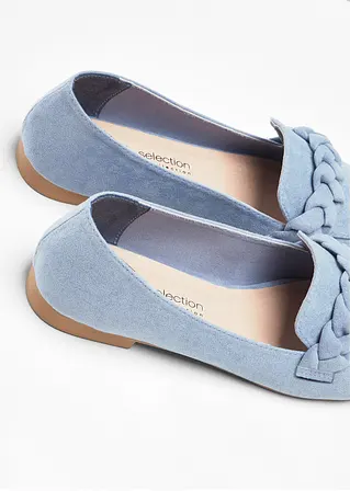 bonprix Elegante Slipper mit Flechtdetail - blau - Damen Bis zu 60% Rabatt