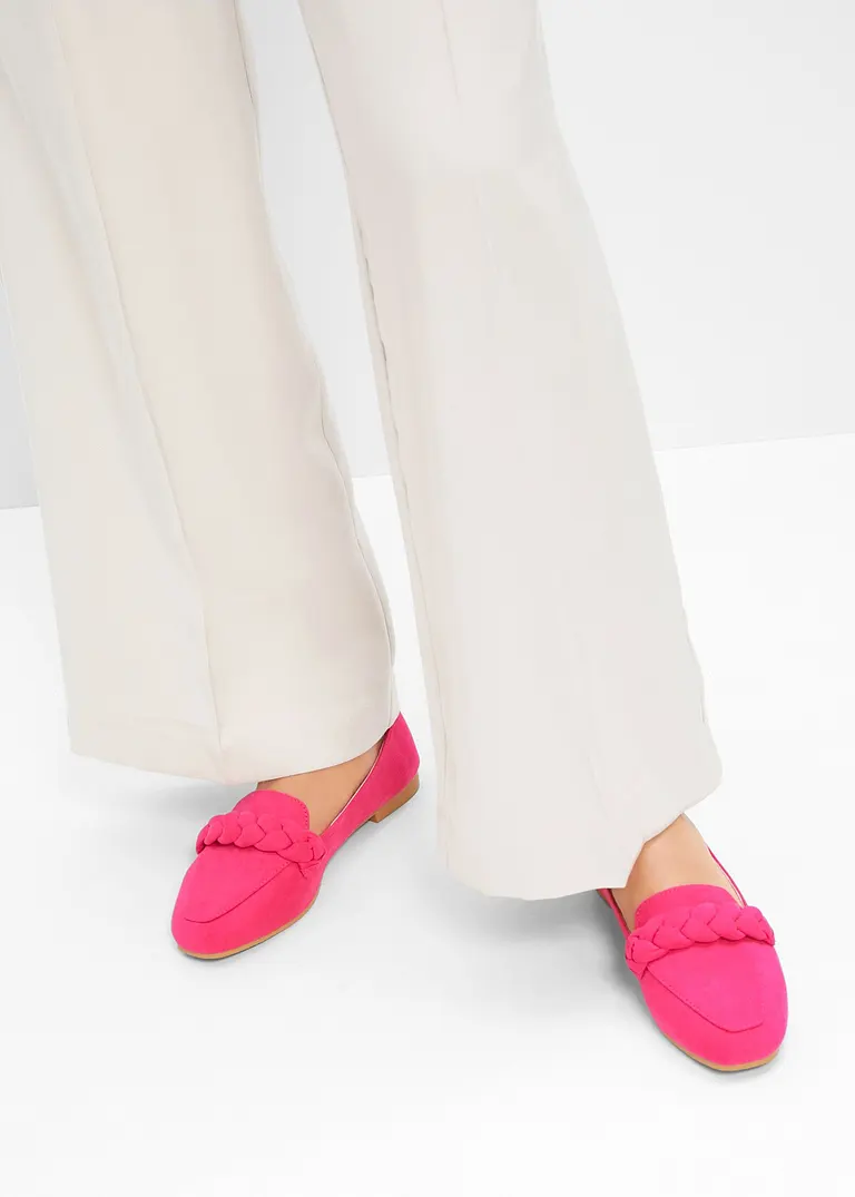 bonprix Elegante Slipper mit Flechtdetail - pink - Damen Bis zu 65% Rabatt