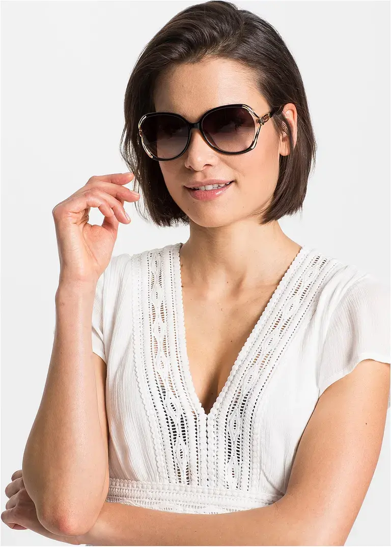 bonprix Modische Sonnenbrille mit besonderen Details - braun Bis zu 55% Rabatt