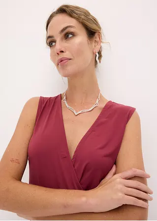 bonprix Kette + Ohrstecker mit Glitzersteinen - silberfarben Riesige Rabatte