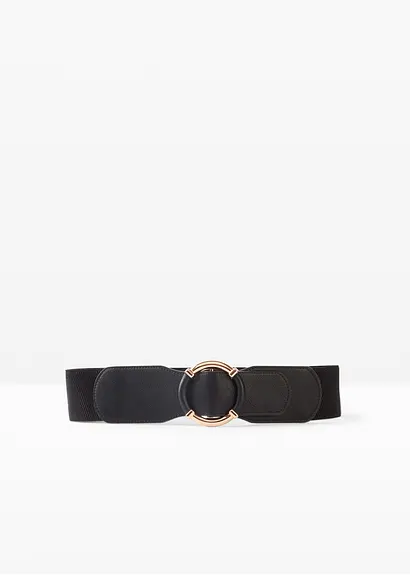 bonprix Eleganter Stretchgürtel aus Lederimitat - schwarz