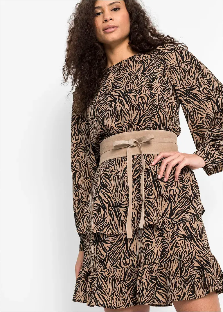 bonprix Schöner Bindegürtel aus Veloursleder - beige - Damen Auslauf