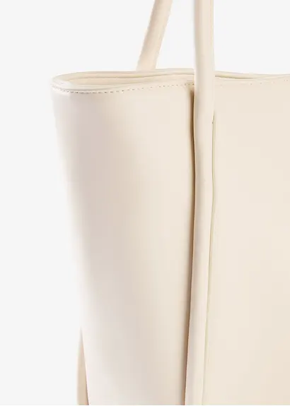 bonprix Modischer Shopper in Lederoptik - beige - Damen Sonderangebot