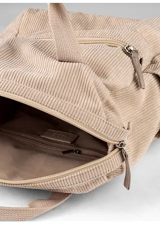 bonprix Weicher Rucksack in Cordoptik - beige - Damen Flash Sale