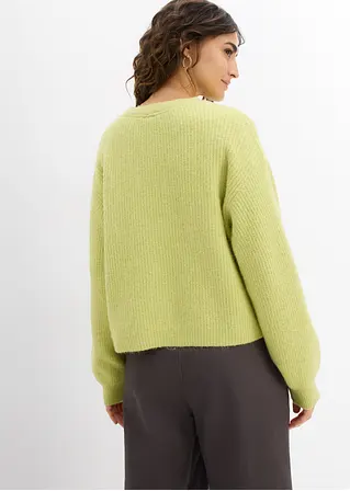 bonprix Verkürzte Strickjacke - grün - Damen Muttertagsangebot
