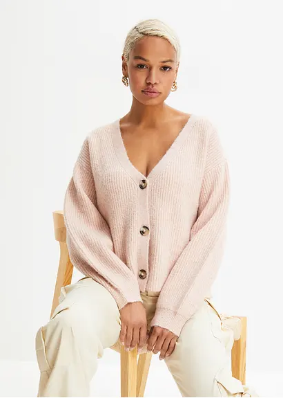 bonprix Verkürzte Strickjacke - rosa - Damen Vatertagsangebot