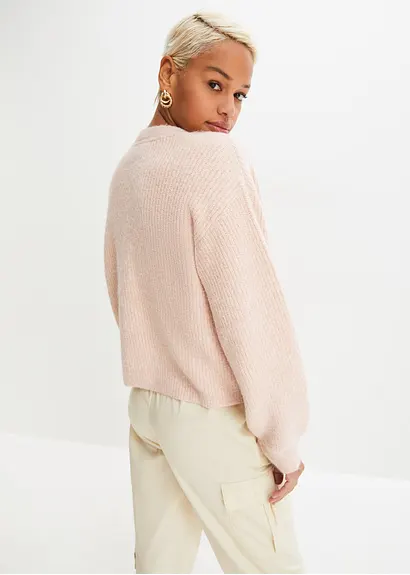 bonprix Verkürzte Strickjacke - rosa - Damen Vatertagsangebot