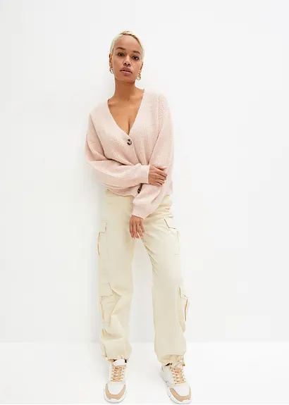 bonprix Verkürzte Strickjacke - rosa - Damen Vatertagsangebot