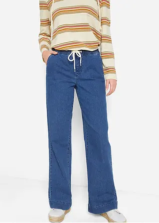 bonprix Weite Schlupfjeans mit Stretch und einem Bindegürtel Top Angebot