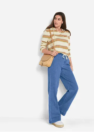 bonprix Weite Schlupfjeans mit Stretch und einem Bindegürtel Online Outlet