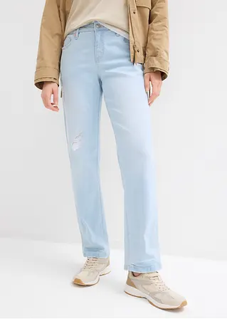 bonprix Straight Jeans im Used Look - blau regular - Damen Bestseller