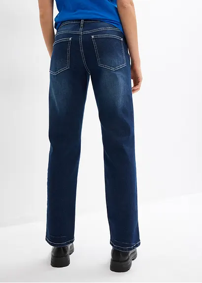bonprix Straight Jeans im Used Look - blau regular - Damen Saisonale Angebote