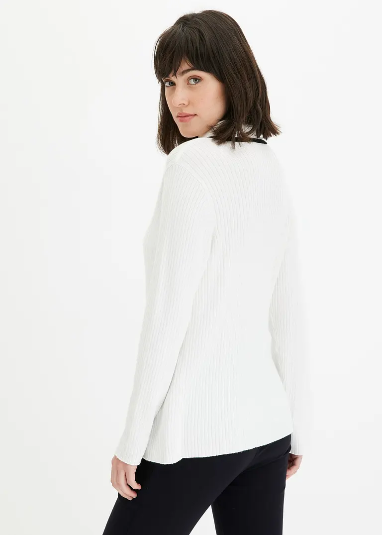 bonprix klassisch schöner Smart Cardigan - weiß - Damen Kostenlose Rückgabe