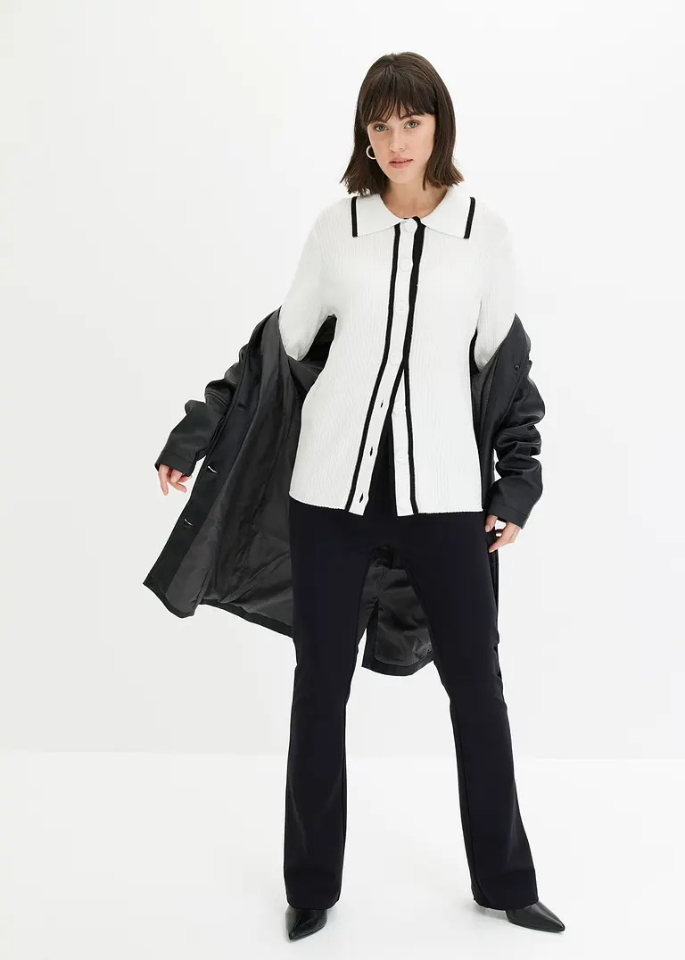 bonprix klassisch schöner Smart Cardigan - weiß - Damen Kostenlose Rückgabe