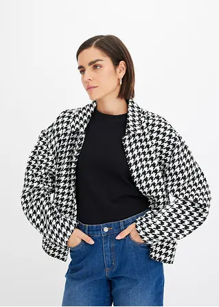 bonprix modische Jacke im Blouson-Stil mit Hahnentritt-Muster - schwarz Letzte 3 Tage