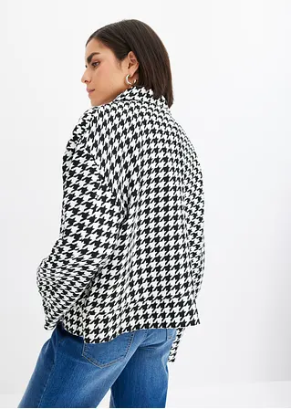 bonprix modische Jacke im Blouson-Stil mit Hahnentritt-Muster - schwarz Letzte 3 Tage
