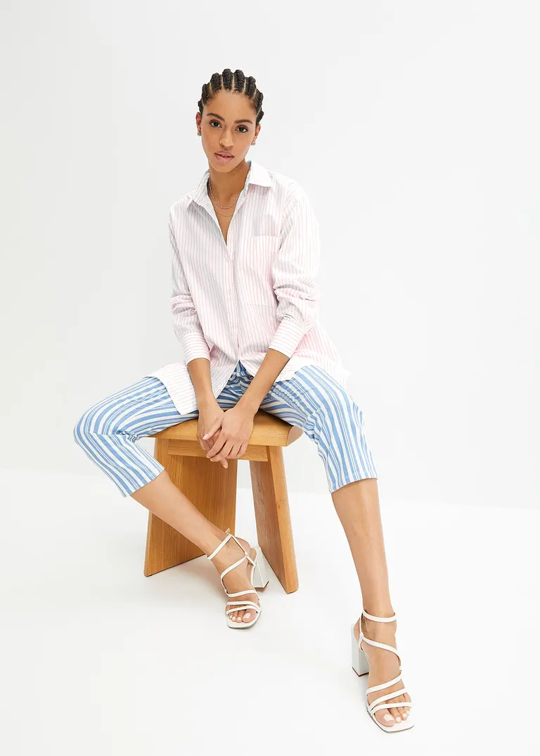 bonprix Oversized Bluse aus einem Bio-Baumwollstoff mit Webstruktur Letzter Tag