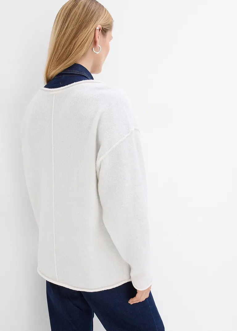 bonprix Lässiger Pullover mit weitem Ausschnitt - weiß - Damen Zeitbegrenzte Promotion