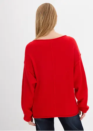 bonprix Lässiger Pullover mit weitem Ausschnitt - rot - Damen Bis zu 50% Rabatt
