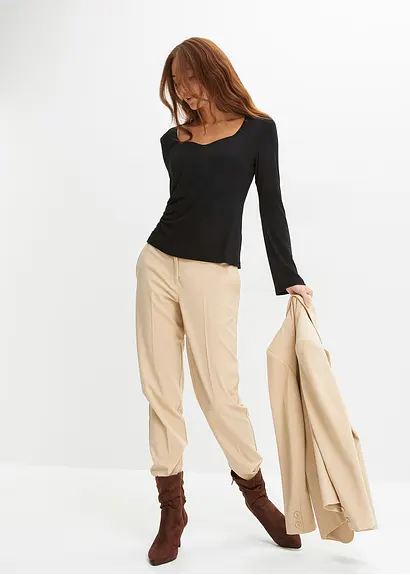 bonprix Elegante Hose mit Bügelfalte - beige - Damen Bis zu 60% Rabatt