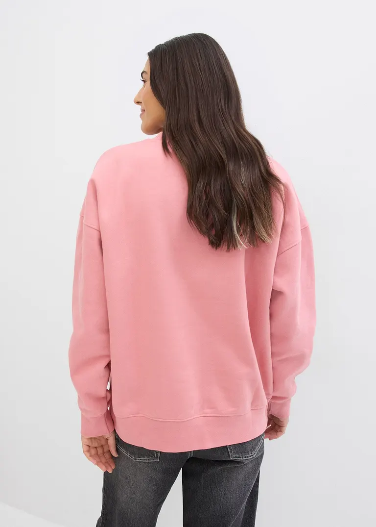 bonprix Langes Sweatshirt mit schöner Stickerei - rosa - Damen Nur für heute