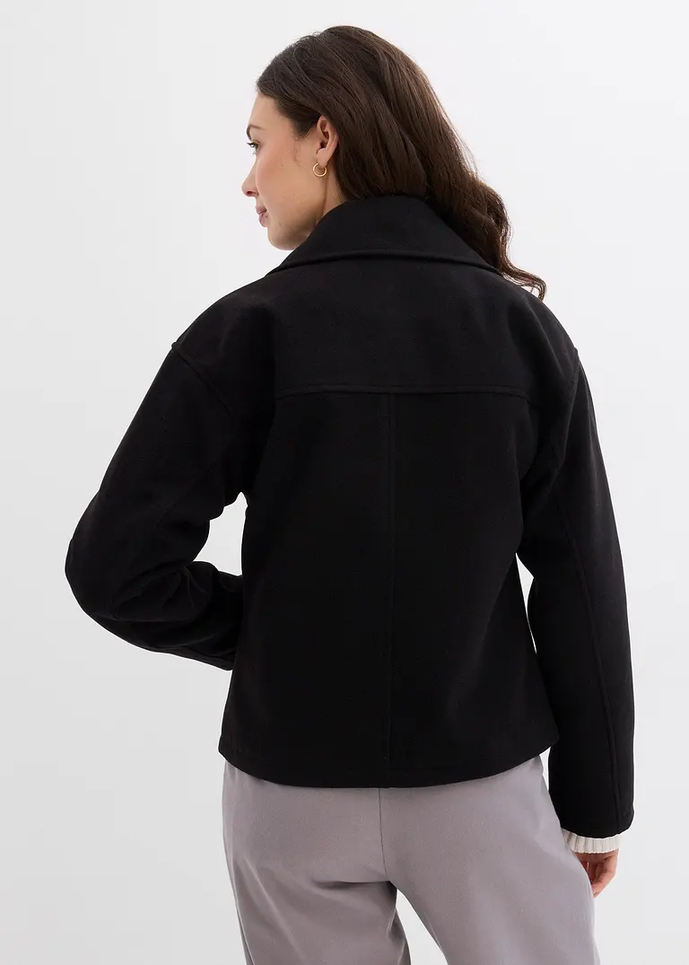 bonprix Modische Cabanjacke aus Wollimitat mit einer abnehmbaren Kapuze Nur noch ein Tag übrig