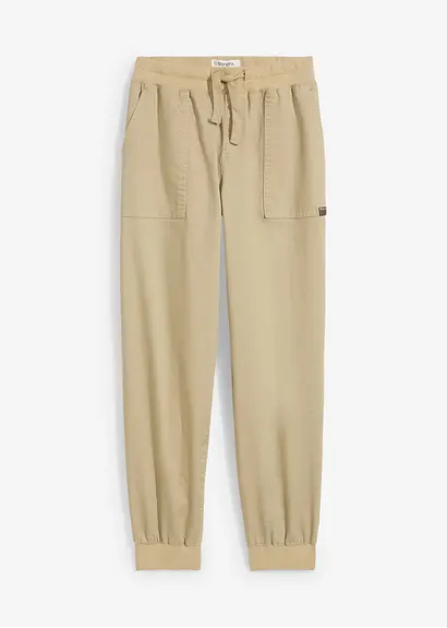 bonprix Twillhose mit Bequembund und aufgesetzten Taschen hinten - grün