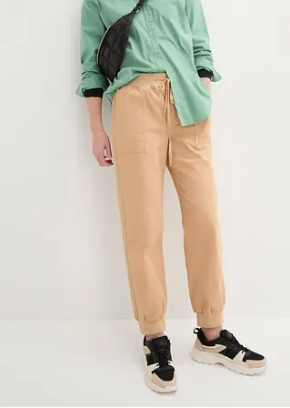 bonprix Twillhose mit Bequembund und aufgesetzten Taschen hinten - beige Speichern exportieren