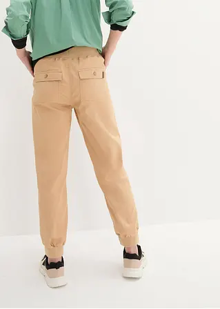 bonprix Twillhose mit Bequembund und aufgesetzten Taschen hinten - beige Speichern exportieren