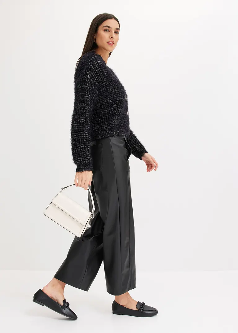 bonprix elegante Strickjacke mit Bändchengarn - schwarz - Damen zollfrei