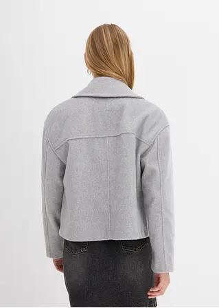 bonprix Kurze Cabanjacke mit breitem Revers - grau - Damen Hotsell