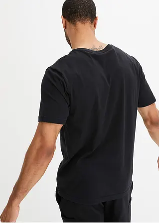 bonprix trendiges T-Shirt mit modernem Gitarren-Motiv vorne - schwarz Kostenloser Versand