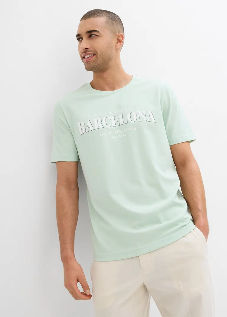 bonprix modernes T-Shirt mit Druck-Motiv vorne im Doppelpack Limitierter Zeitrabatt
