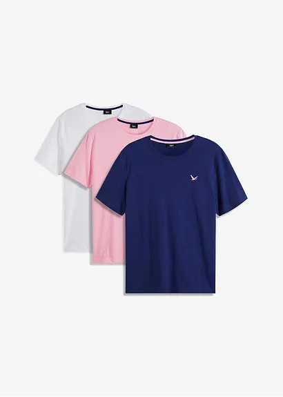 bonprix Schöne T-Shirts im 3er Pack mit kleiner Stickerei auf der Brust