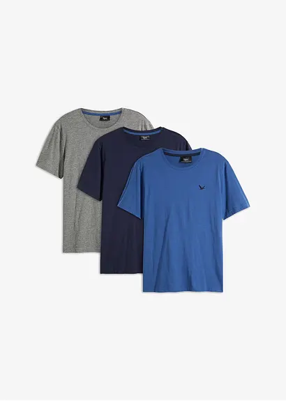 bonprix Schöne T-Shirts im 3er Pack mit kleiner Stickerei auf der Brust