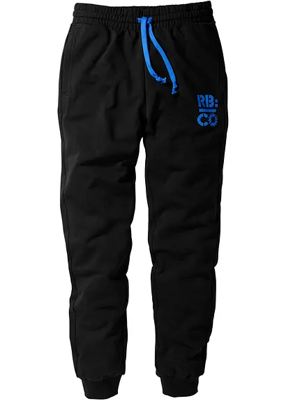 bonprix Lässige Sweathose mit modischem Print - schwarz