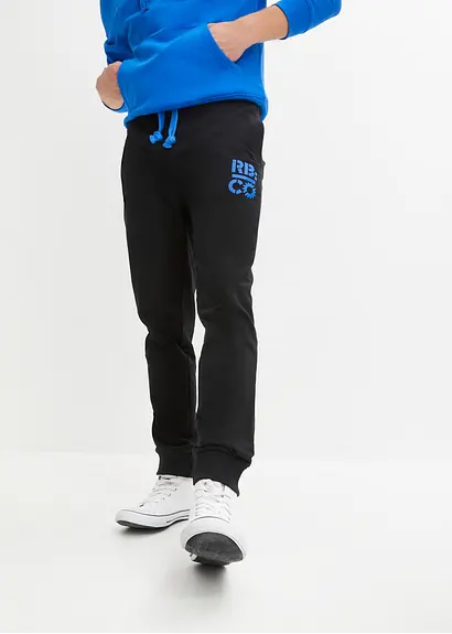bonprix Lässige Sweathose mit modischem Print - schwarz Muttertagsangebot