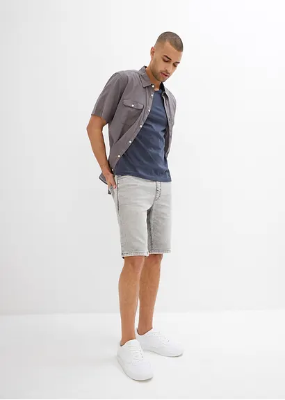 bonprix Kernige Bermuda aus bequemen Sweat-Denim - grau Valentinstagsangebot