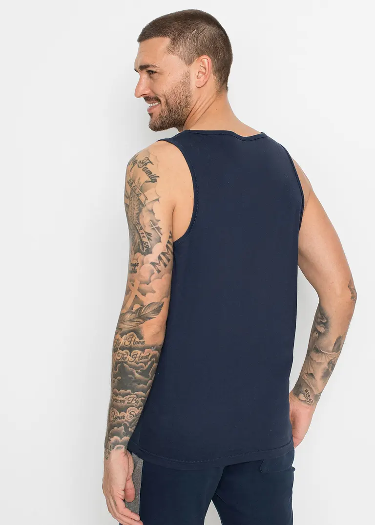 bonprix Basic Tanktops mit Rundhalsausschnitt lässt sich auch als Unterhemd tragen maschinenwaschbar Online Outlet
