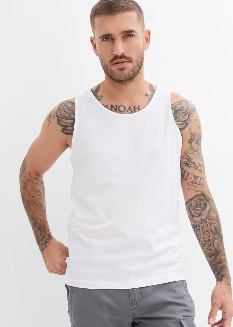 bonprix Basic Tanktops mit Rundhalsausschnitt lässt sich auch als Unterhemd tragen maschinenwaschbar Zeitlich begrenztes Angebot