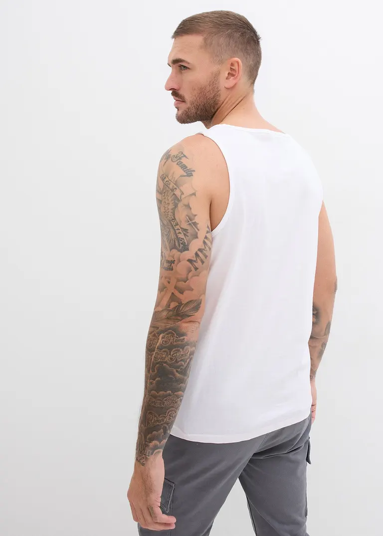 bonprix Basic Tanktops mit Rundhalsausschnitt lässt sich auch als Unterhemd tragen maschinenwaschbar Zeitlich begrenztes Angebot