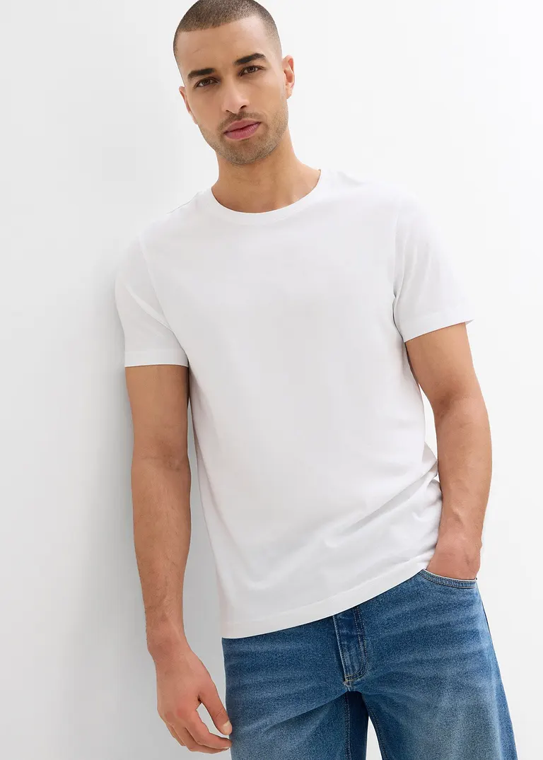 bonprix modernes T-Shirt im günstigen Doppelpack - weiß Exklusive Angebote