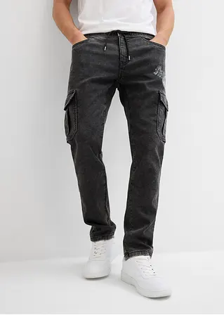 bonprix Modern geschnittene Sweat-Schlupfjeans mit Cargotaschen Saisonale Angebote