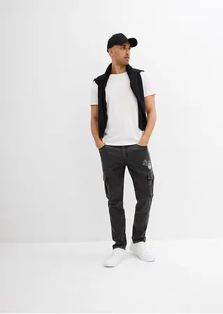 bonprix Modern geschnittene Sweat-Schlupfjeans mit Cargotaschen Saisonale Angebote