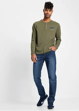 bonprix Modische Slim Fit Stretch-Jeans mit leichter Waschung - blau Räumungsverkauf
