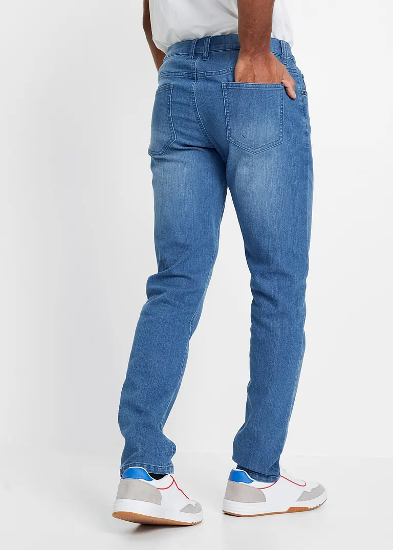 bonprix Modische Slim Fit Stretch-Jeans mit leichter Waschung - blau Kauf eins, bekomm eins gratis