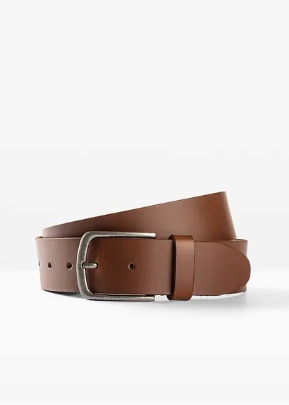 bonprix Klassischer Ledergürtel in zeitlosem Design - braun