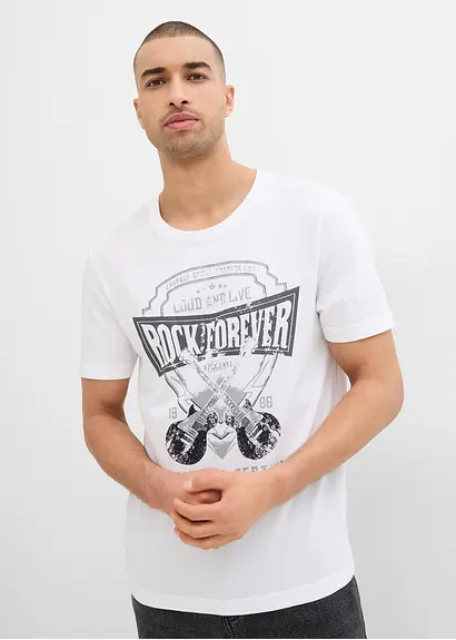 bonprix Kerniges T-Shirt aus reiner Baumwolle - weiß - Herren Begrenzte Freigabe