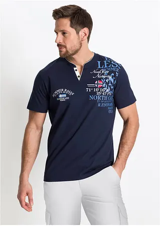 bonprix Bedrucktes T-Shirt mit Verzierungen - blau - Herren Bis zu 65% Rabatt